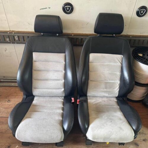 00-02 Audi B5 S4 Sedan Front Seats Black White OEM